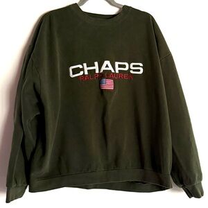 Chaps Ralph Lauren Vintage Men’s Logo Green Sweatshirt XXL